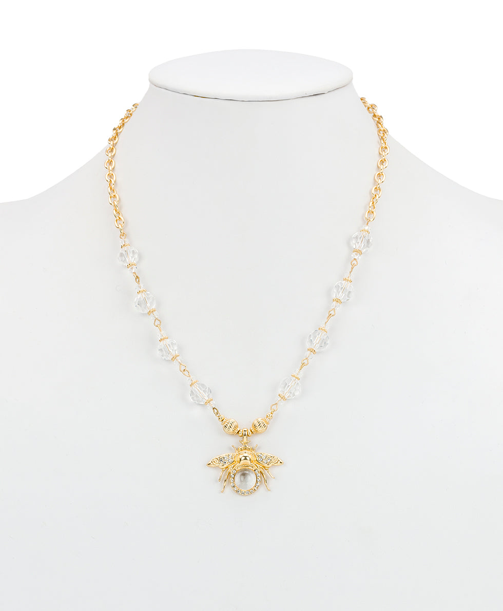Female - Short Necklace - Summer Bees - matte gold - by Patricia Nash - View 3 of 3