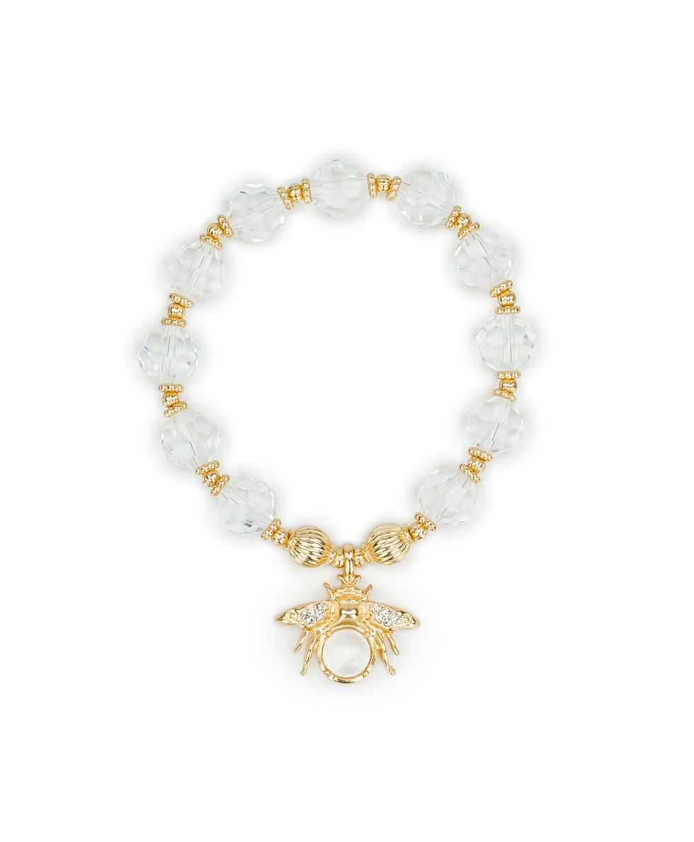 Female - Bee Stretch Bracelet - Summer Bees - matte gold - by Patricia Nash - View 1 of 3