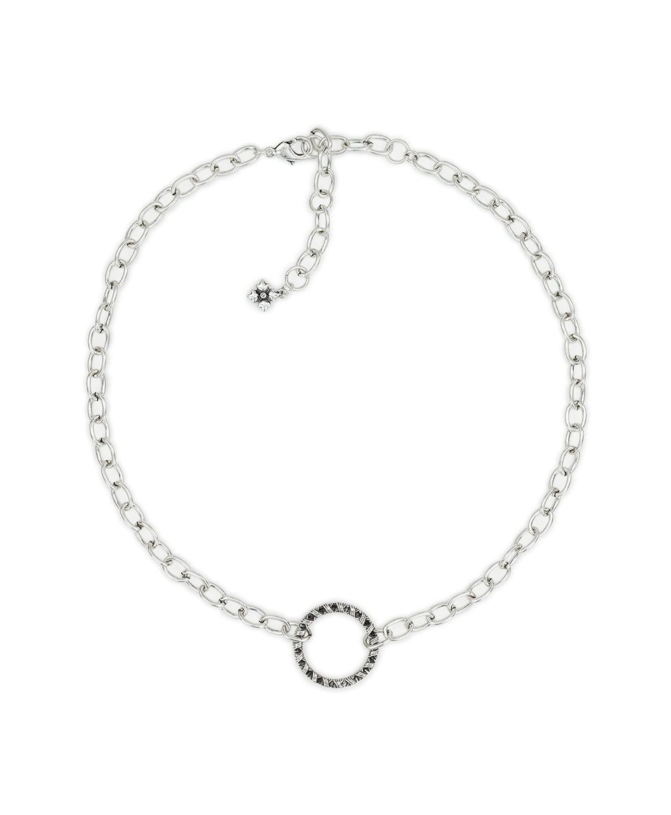 Female - Large Ring Necklace - Woven Metal - antique gold - by Patricia Nash - View 1 of 6