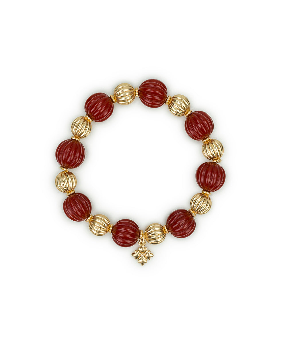 Female - Stretch Bracelet - Scalloped Bead - red - by Patricia Nash - View 1 of 3