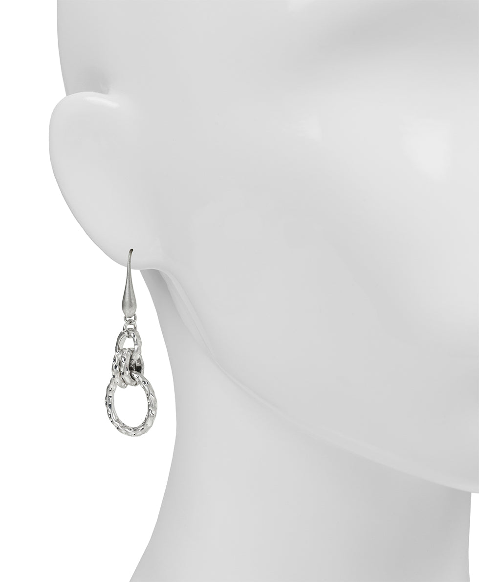 Female - Ring Drop Earrings - Eclectic Bead Collection - worn gold - by Patricia Nash - View 4 of 6
