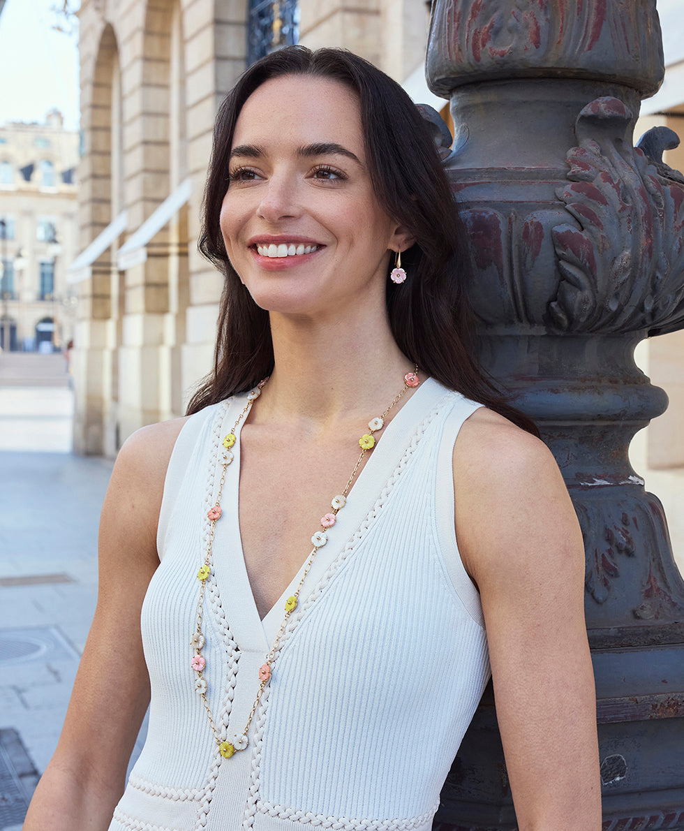 Flower Drop Earrings - Raffia Collection – Patricia Nash