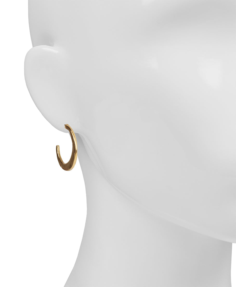 Hammered Hoop Earrings - Not So Basics - antique gold - by Patricia Nash - View 2 of 6