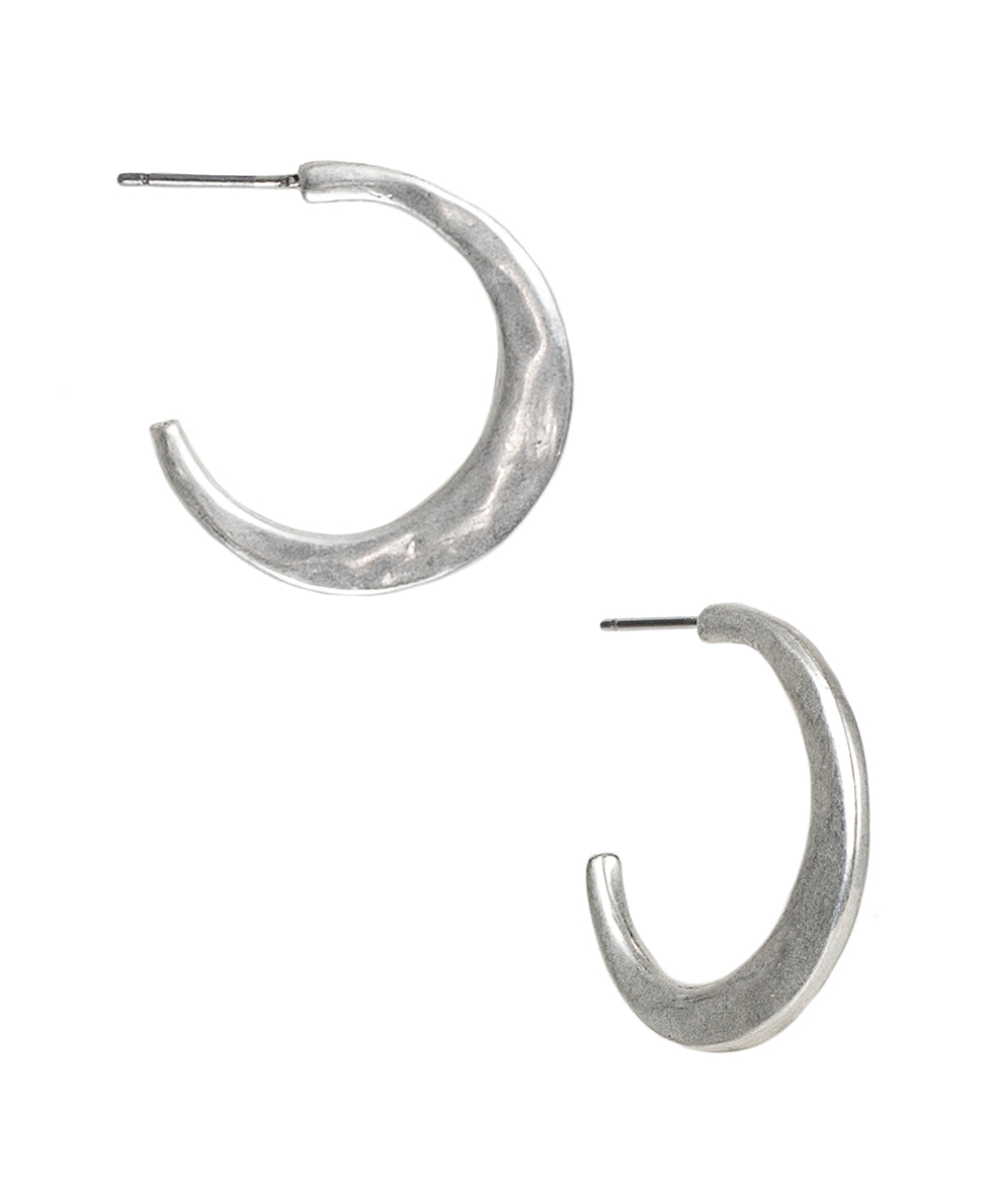 Hammered Hoop Earrings - Not So Basics - antique gold - by Patricia Nash - View 3 of 6