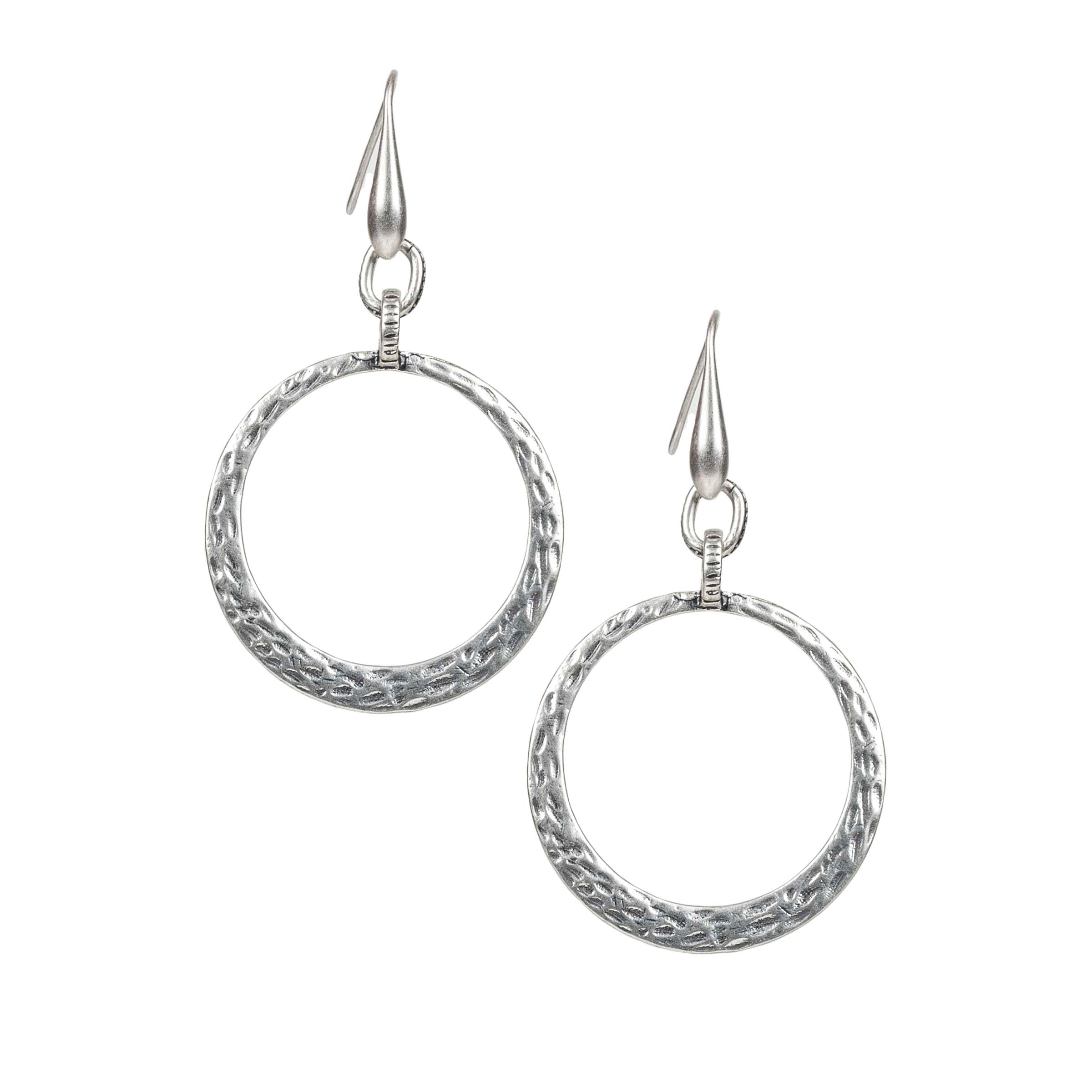 Hammered Wire Hoop Earrings - Basics Collection - antique gold - by Patricia Nash - View 5 of 6