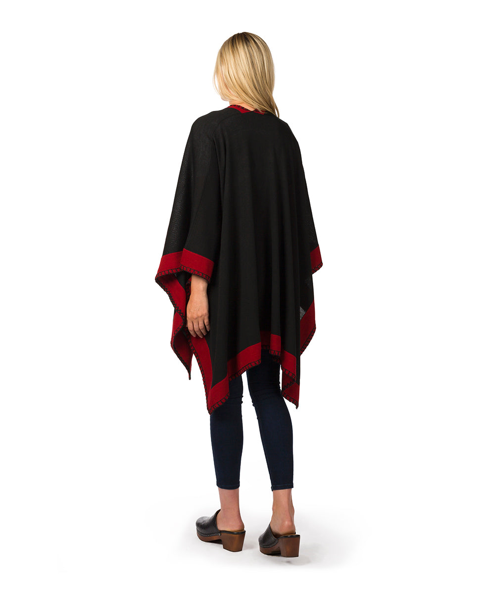 Colorblock Short Shawl - Classics - maroon / black - by Patricia Nash - View 5 of 50