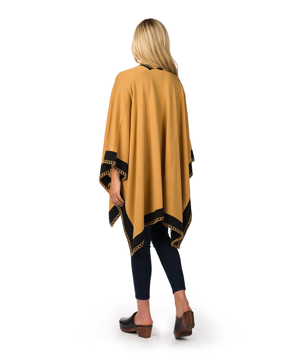 Colorblock Short Shawl - Classics - maroon / black - by Patricia Nash - View 11 of 50