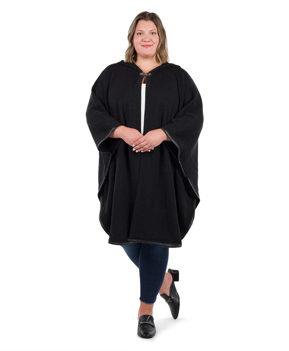 Hooded Cape with Clasp - Vintage - black - by Patricia Nash - View 6 of 62