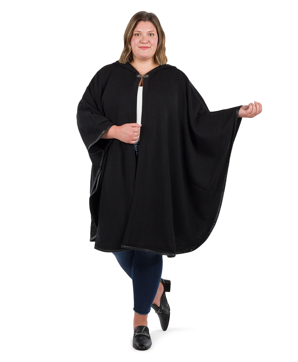 Hooded Cape with Clasp - Vintage - black - by Patricia Nash - View 9 of 62