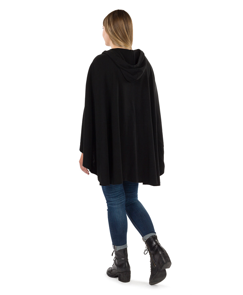 Hooded Cape with Buttons - Vintage - black - by Patricia Nash - View 2 of 15