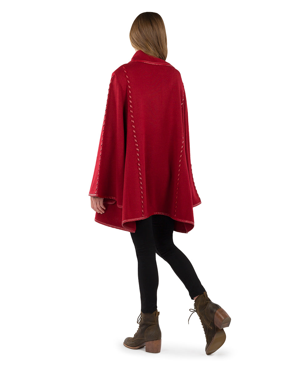 Sleeved Cape - Vintage - maroon - by Patricia Nash - View 40 of 67