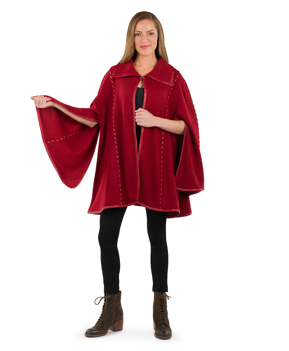 Sleeved Cape - Vintage - maroon - by Patricia Nash - View 41 of 67