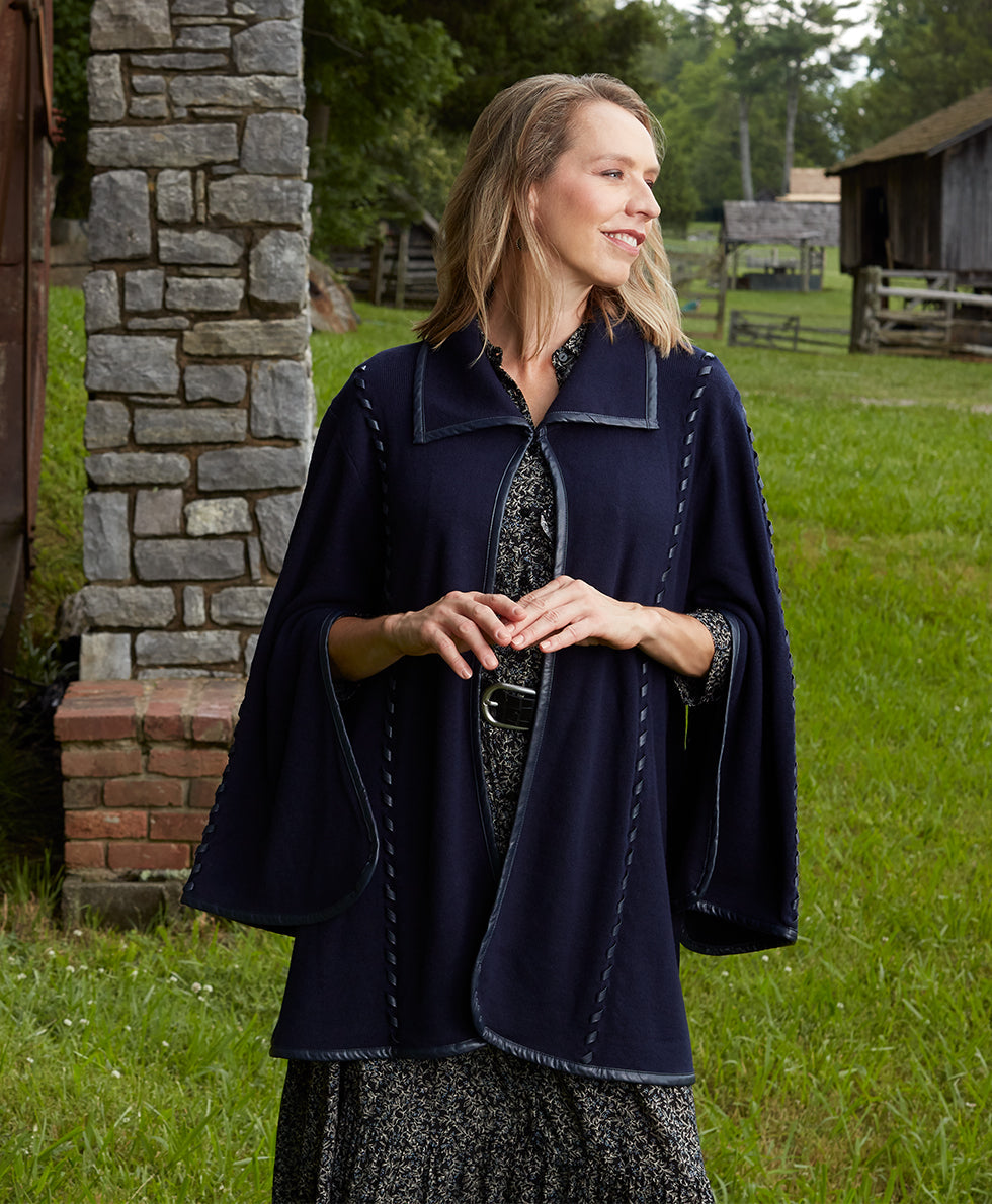 Sleeved Cape - Vintage - maroon - by Patricia Nash - View 22 of 67