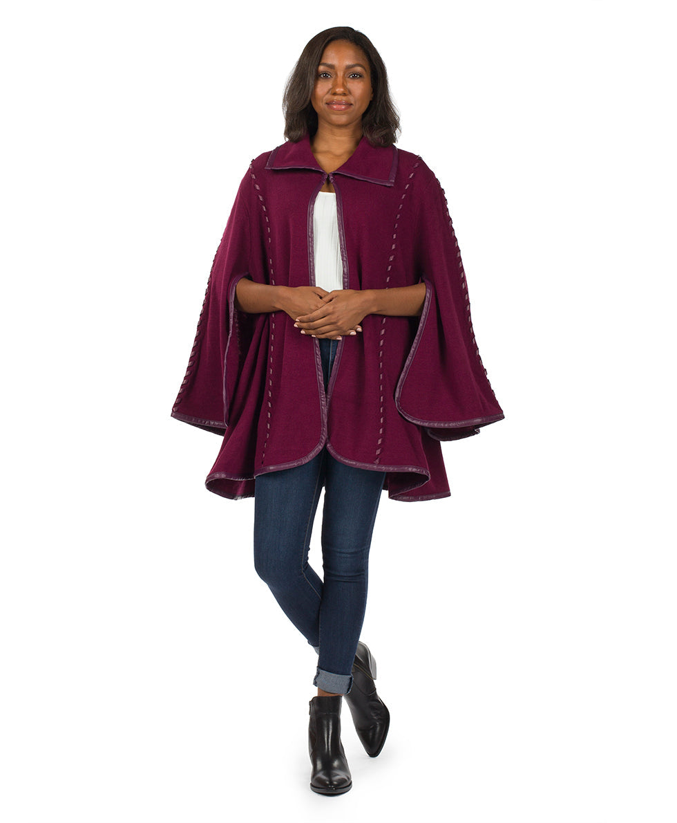 Sleeved Cape - Vintage - maroon - by Patricia Nash - View 23 of 67