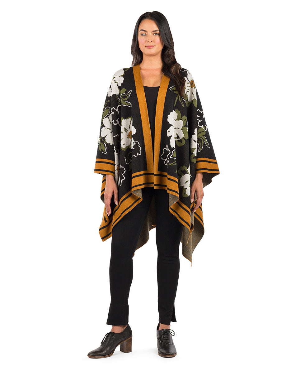 Shawl - Marigold Harvest - Black - black - by Patricia Nash - View 1 of 7