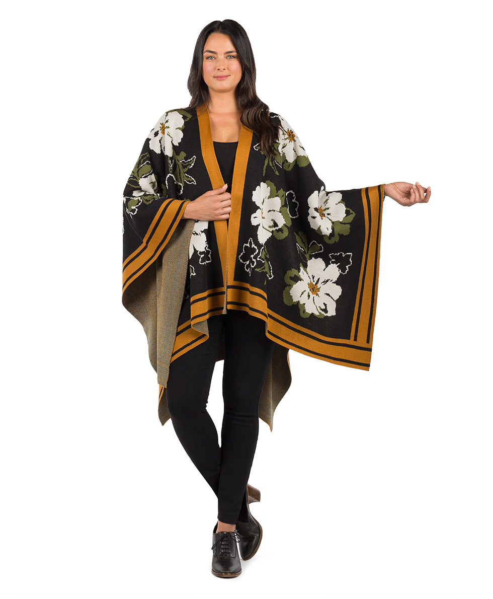 Shawl - Marigold Harvest - Black - black - by Patricia Nash - View 3 of 7