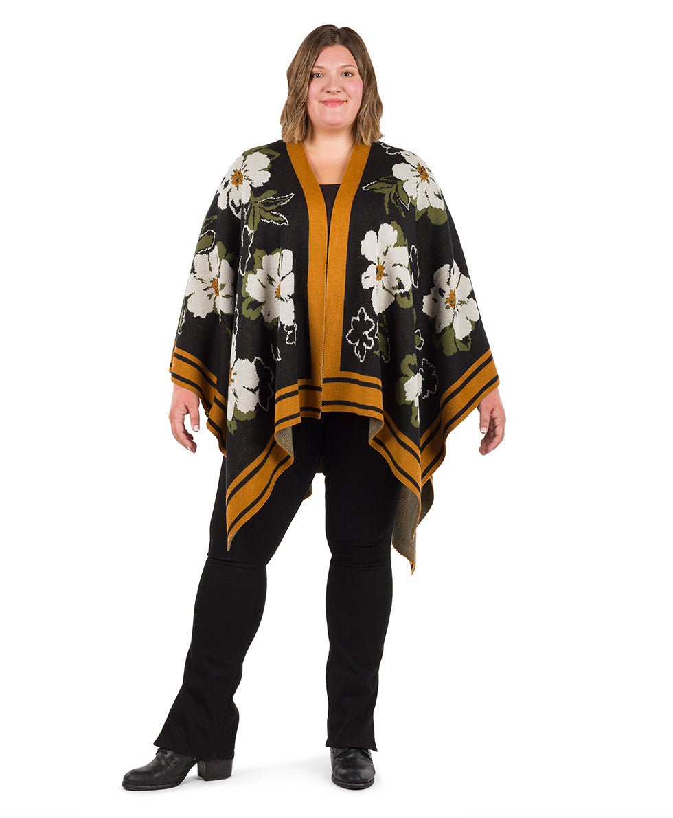 Shawl - Marigold Harvest - Black - black - by Patricia Nash - View 4 of 7