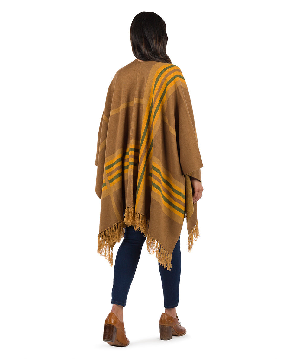 Striped Shawl - Fringed - brown - by Patricia Nash - View 8 of 14