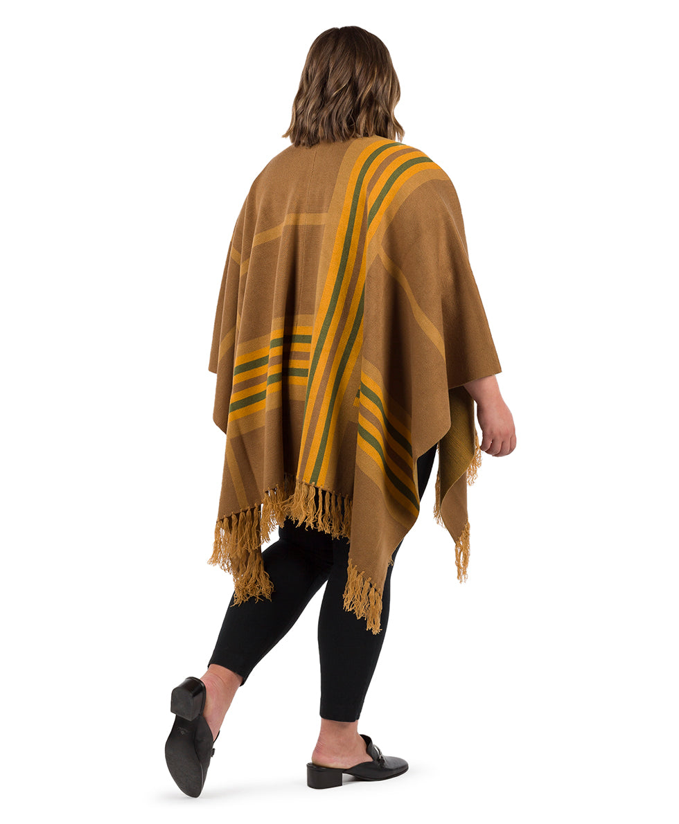 Striped Shawl - Fringed - brown - by Patricia Nash - View 11 of 14