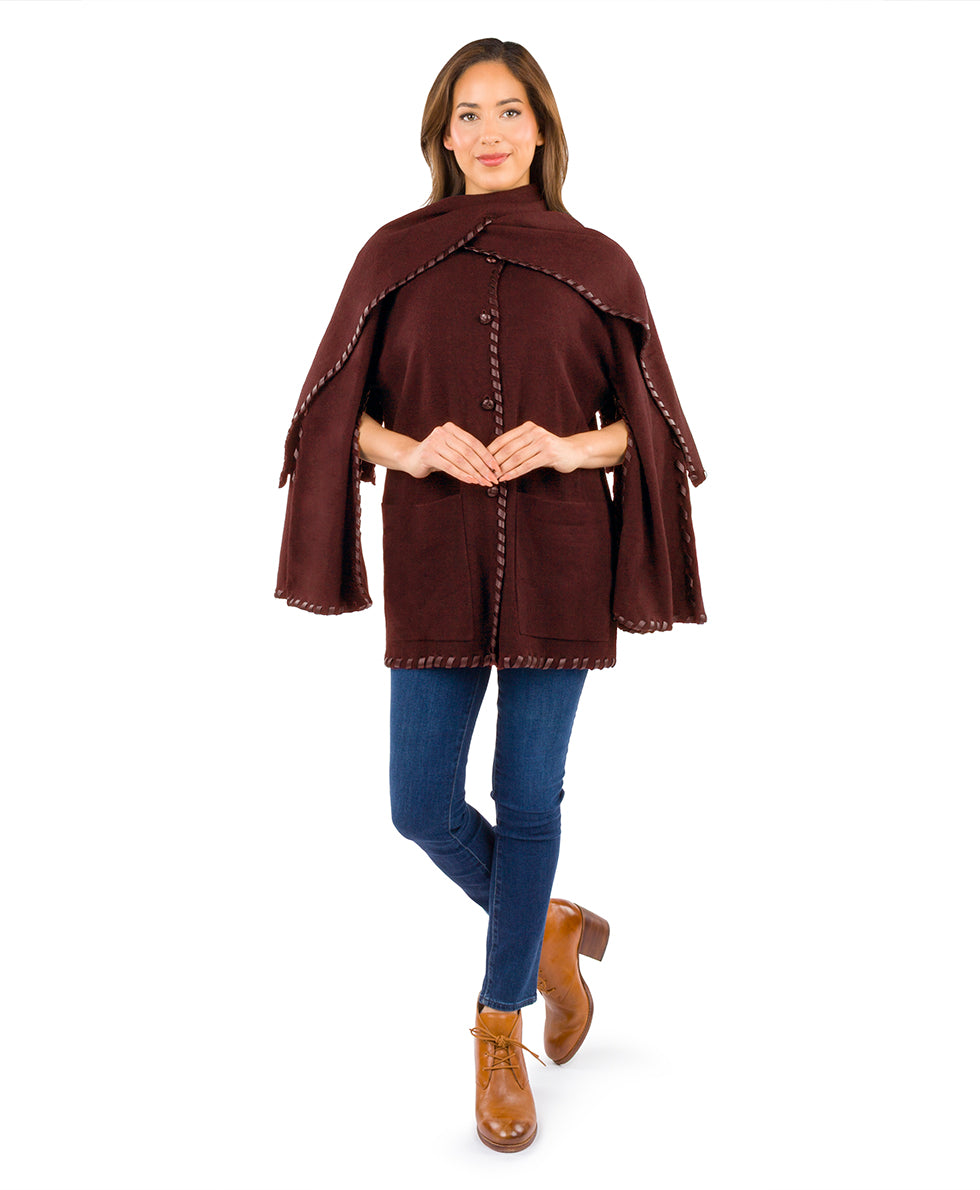 Hand Laced Cape Chocolate | Patricia Nash