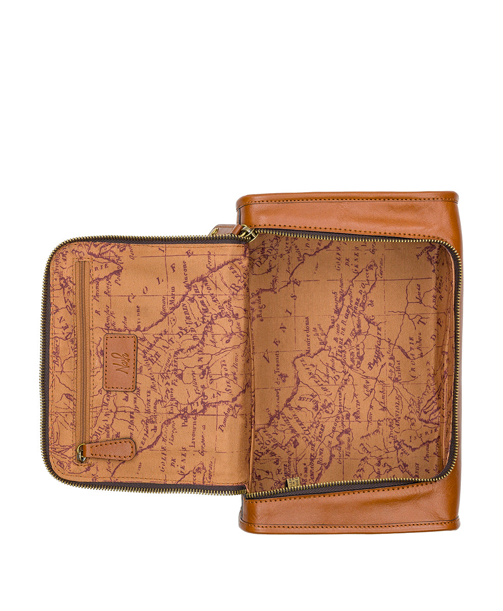 Male - Zip Travel Case - Heritage II - tan - by Patricia Nash - View 4 of 11