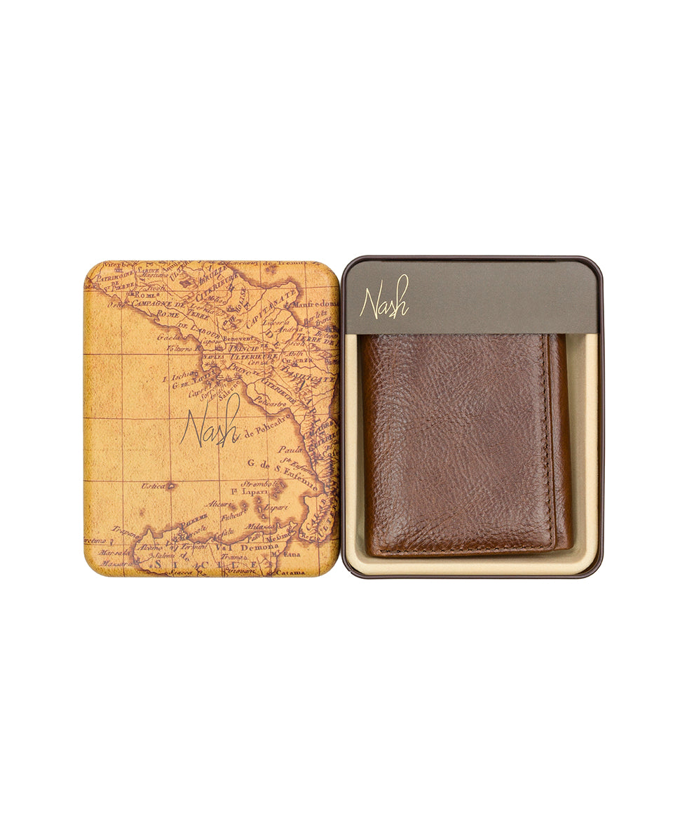 Male - Trifold ID Wallet - Firenze - chestnut - by Patricia Nash - View 4 of 15