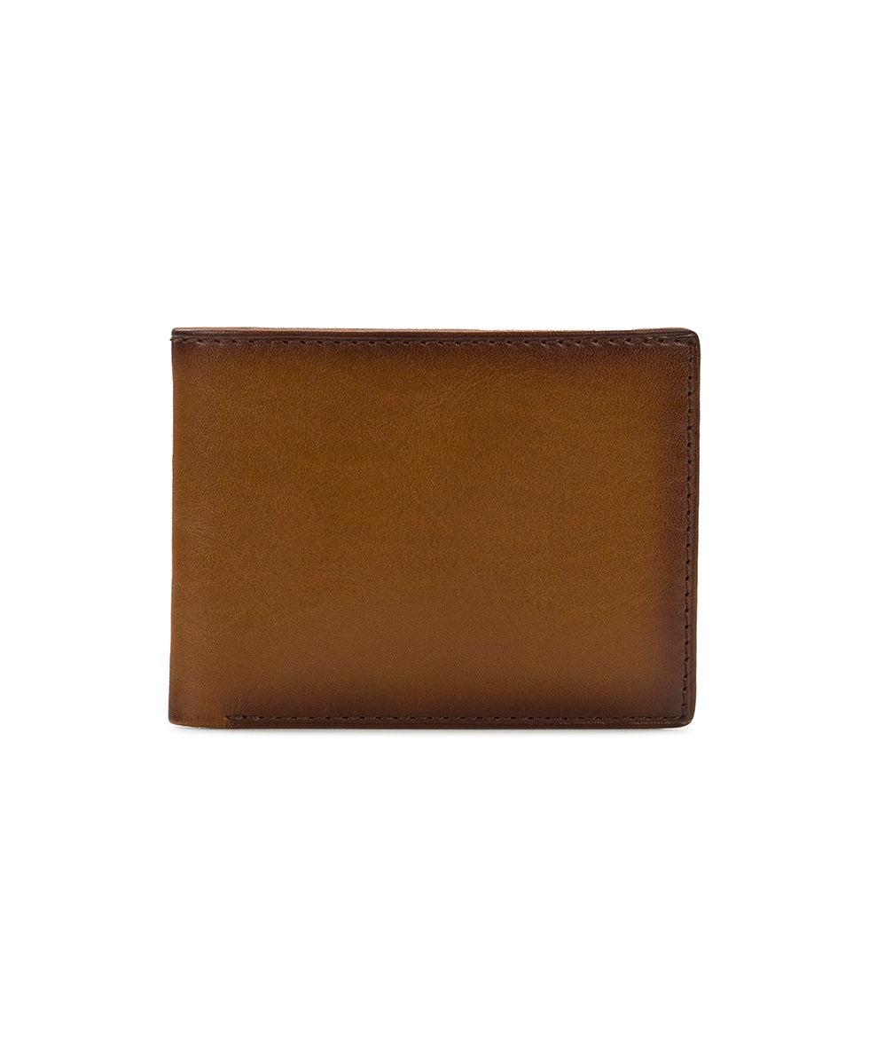Mens - Double Billfold ID Wallet - Hand Stained Heritage - whiskey - by Patricia Nash - View 1 of 4