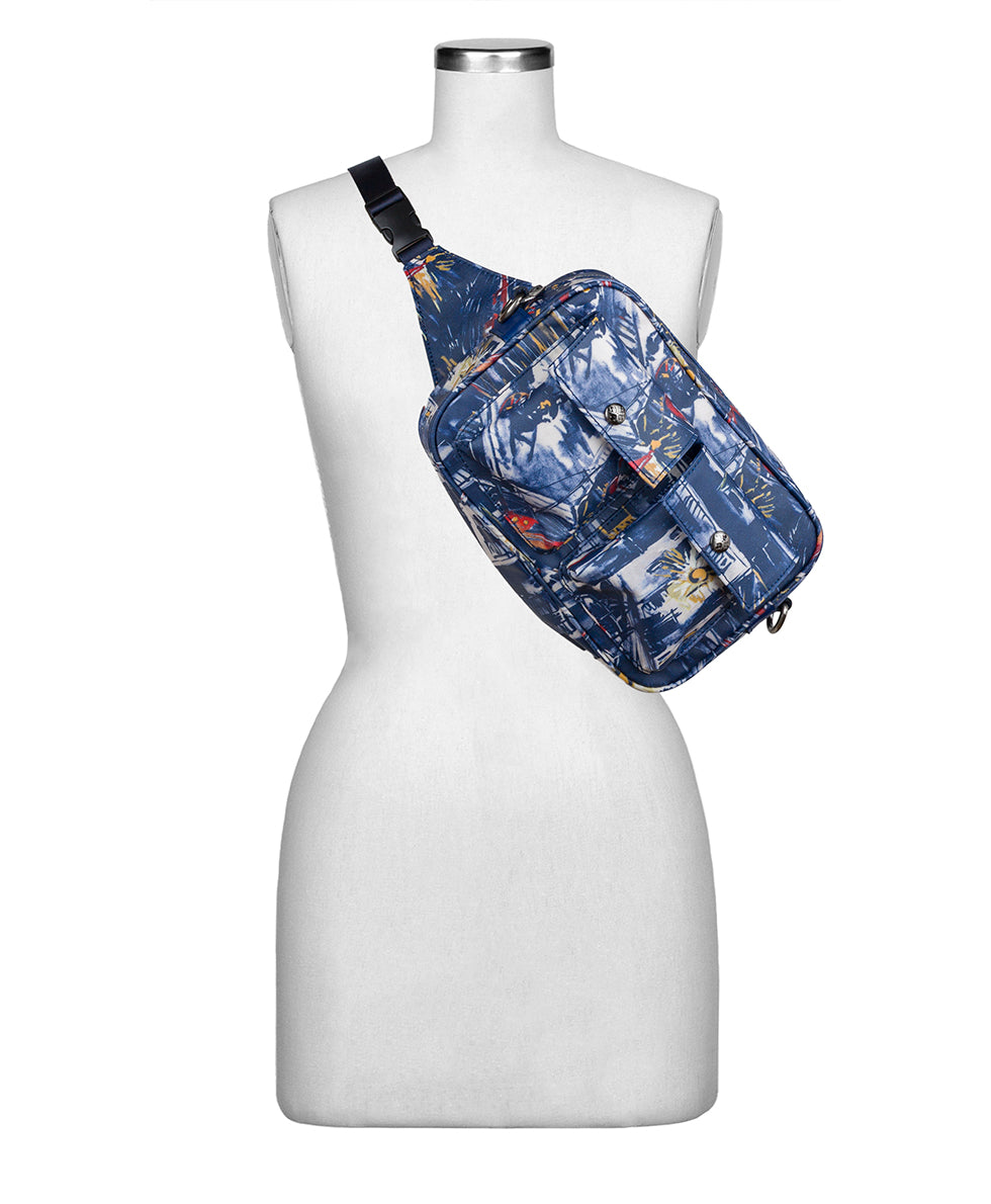 Female - Praiano Belt Bag - Patina Coated Linen Canvas — Harbor Nights - harbor nights - by Patricia Nash - View 6 of 8