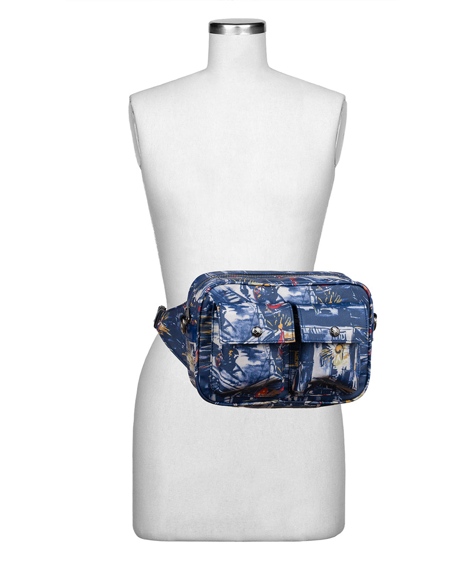 Female - Praiano Belt Bag - Patina Coated Linen Canvas — Harbor Nights - harbor nights - by Patricia Nash - View 7 of 8