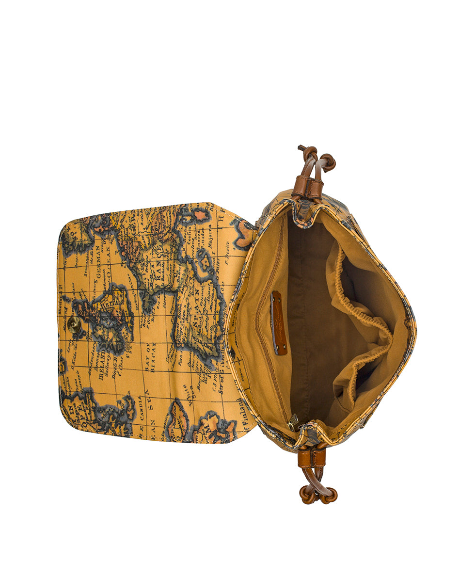 Female - Arino Convertible Backpack - Patina Coated Linen Canvas — European Map Print - european map - by Patricia Nash - View 4 of 5