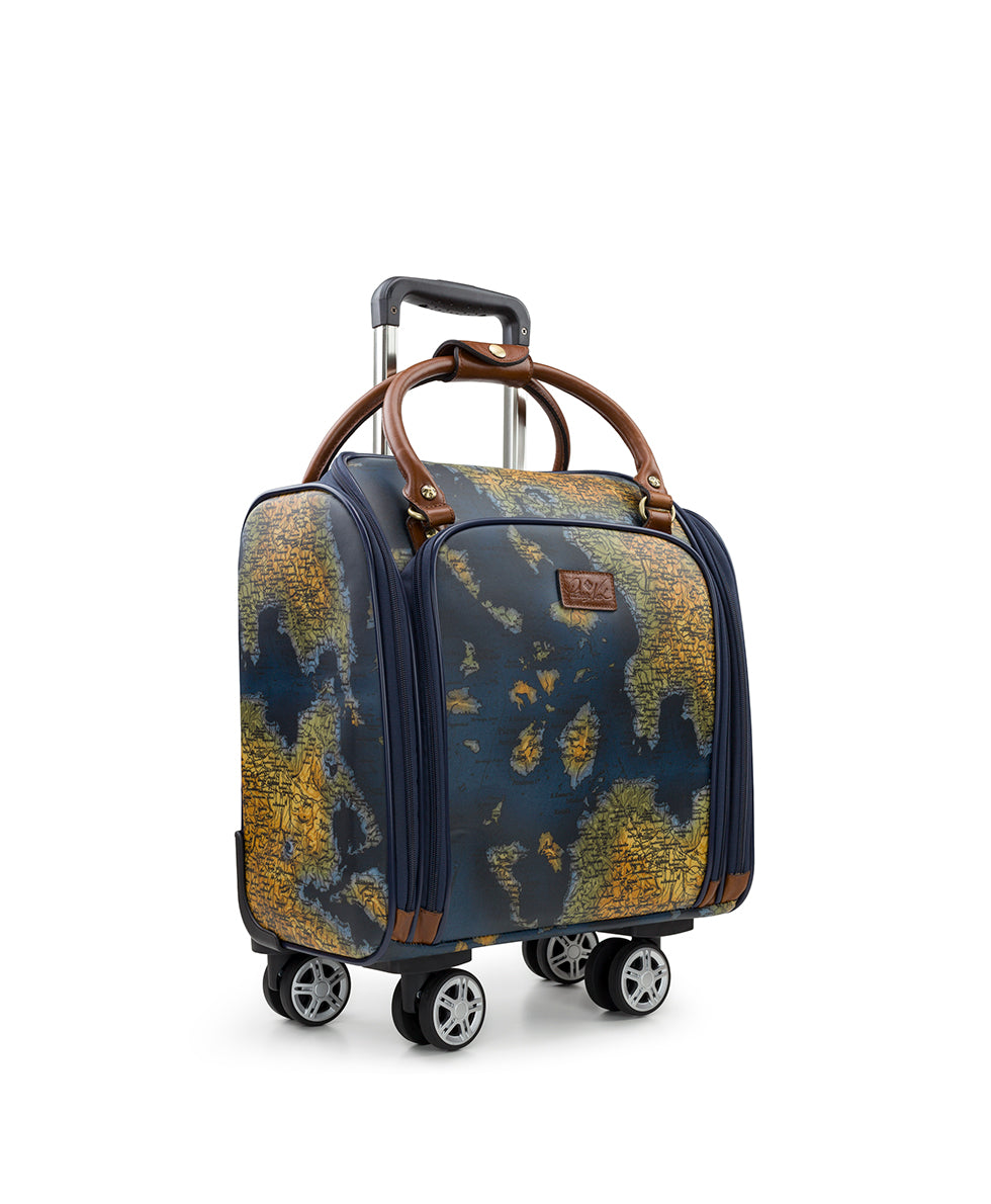 Female - Vitalia Underseater - Patina Coated Linen Canvas – Greek Map - greek map - by Patricia Nash - View 3 of 5