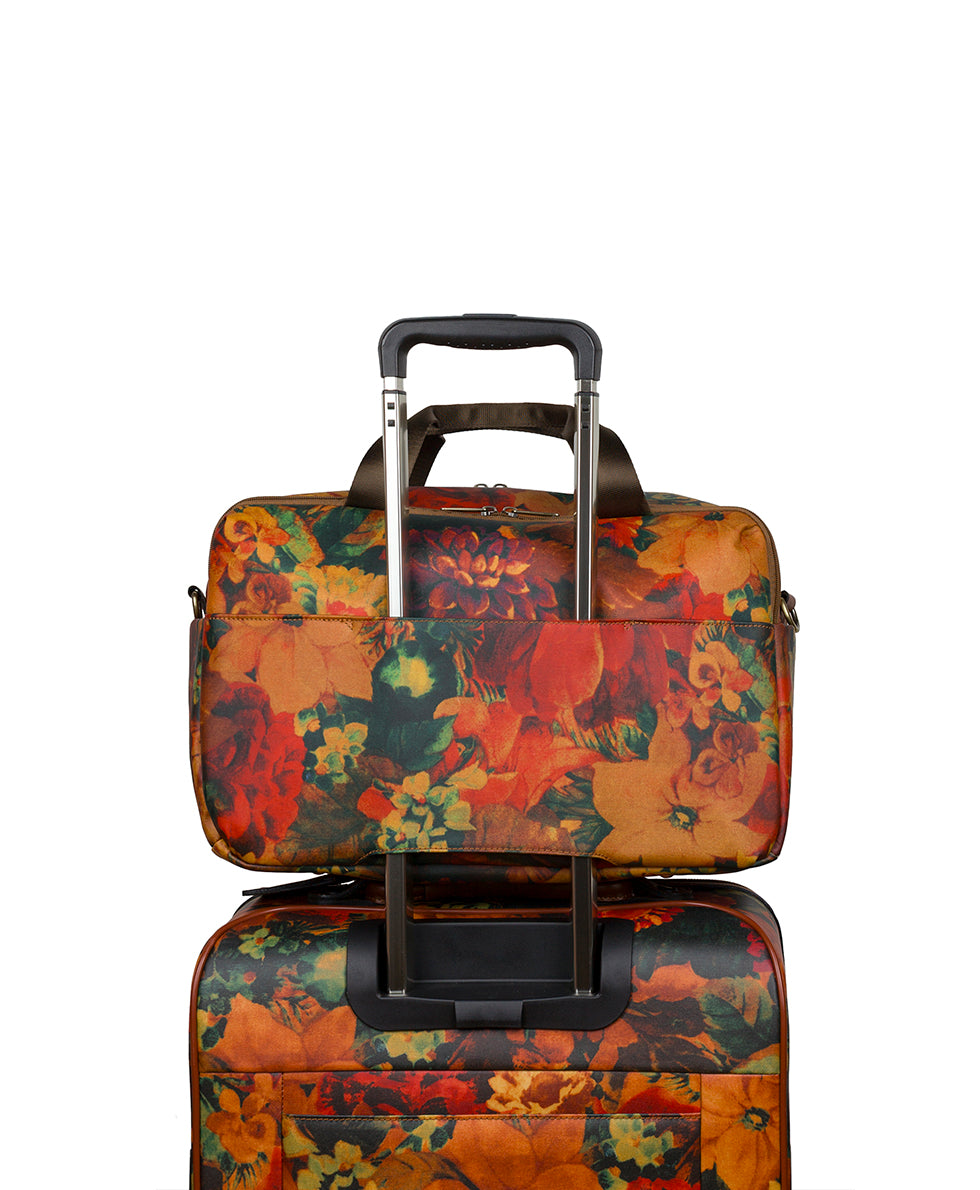 Female - Calise Luggage Duffel - Patina Coated Linen Canvas - Multi Print - multi print - by Patricia Nash - View 6 of 7