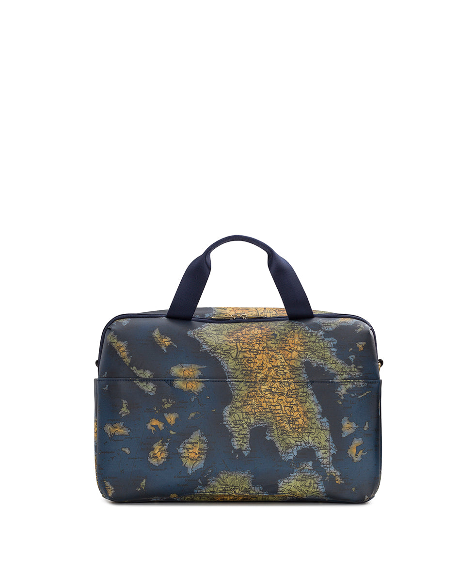Female - Calise Carry‑On Bag - Patina Coated Linen Canvas ‑ Greek Map - greek map - by Patricia Nash - View 2 of 7