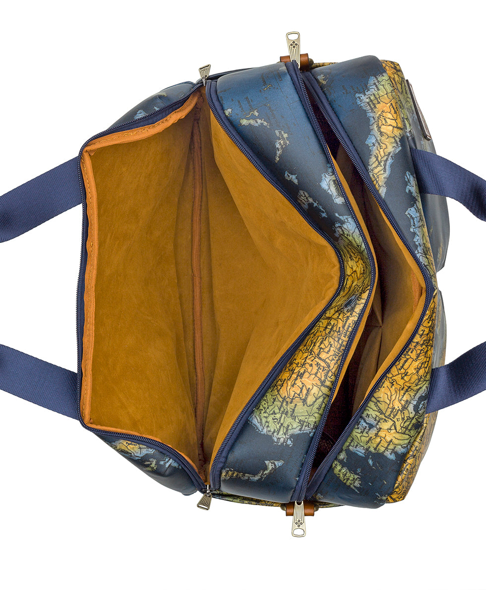 Female - Calise Carry‑On Bag - Patina Coated Linen Canvas ‑ Greek Map - greek map - by Patricia Nash - View 6 of 7