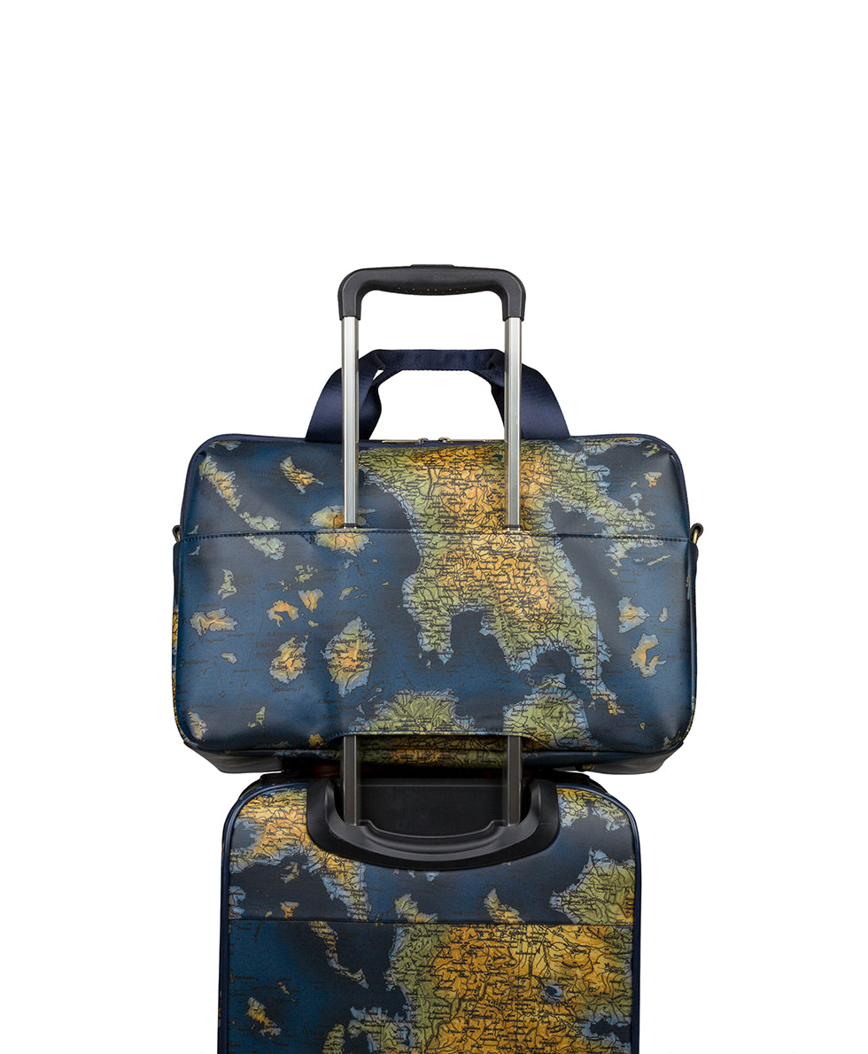 Female - Calise Carry‑On Bag - Patina Coated Linen Canvas ‑ Greek Map - greek map - by Patricia Nash - View 7 of 7