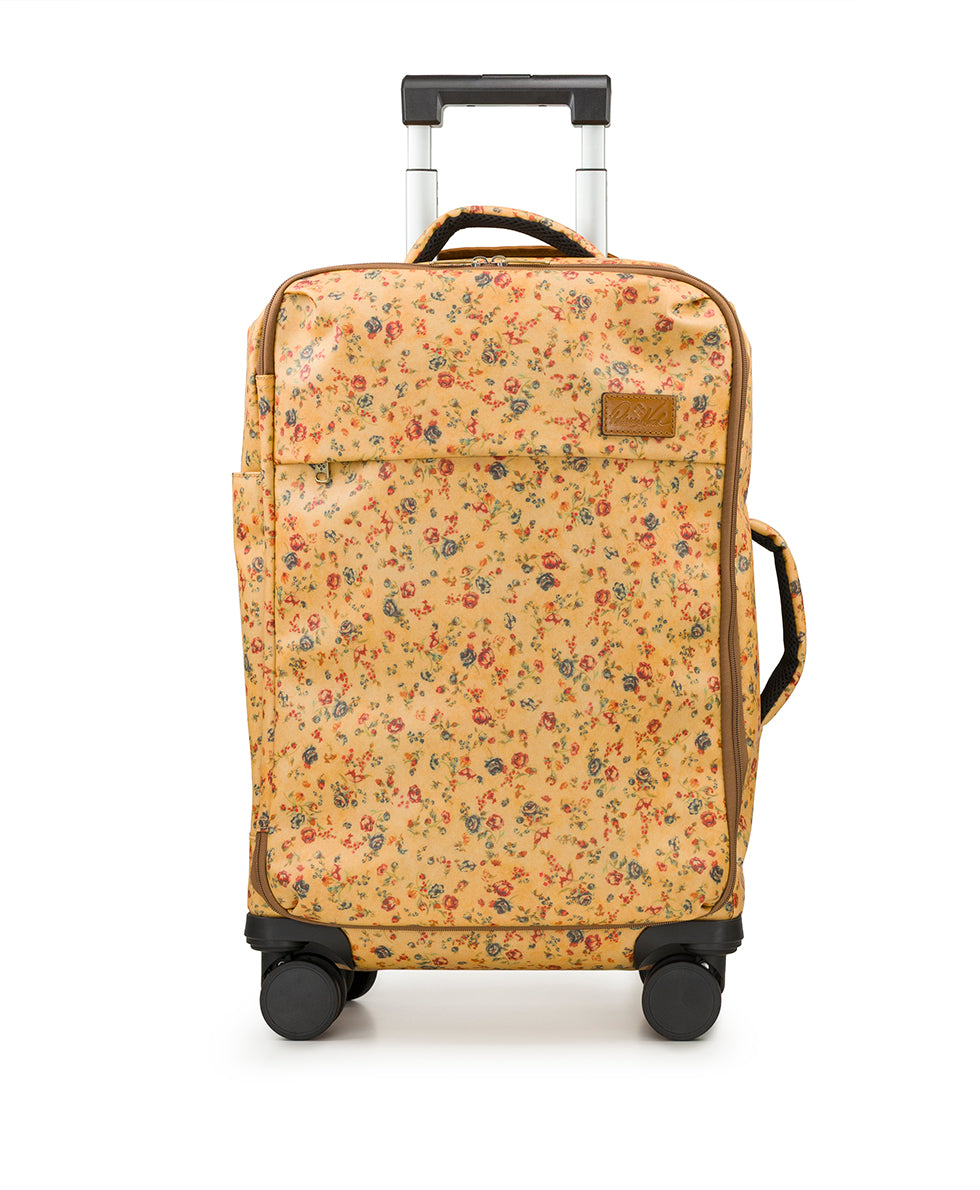 Cagliari Roller Duffel - Patina Coated Linen Canvas - Fleur de