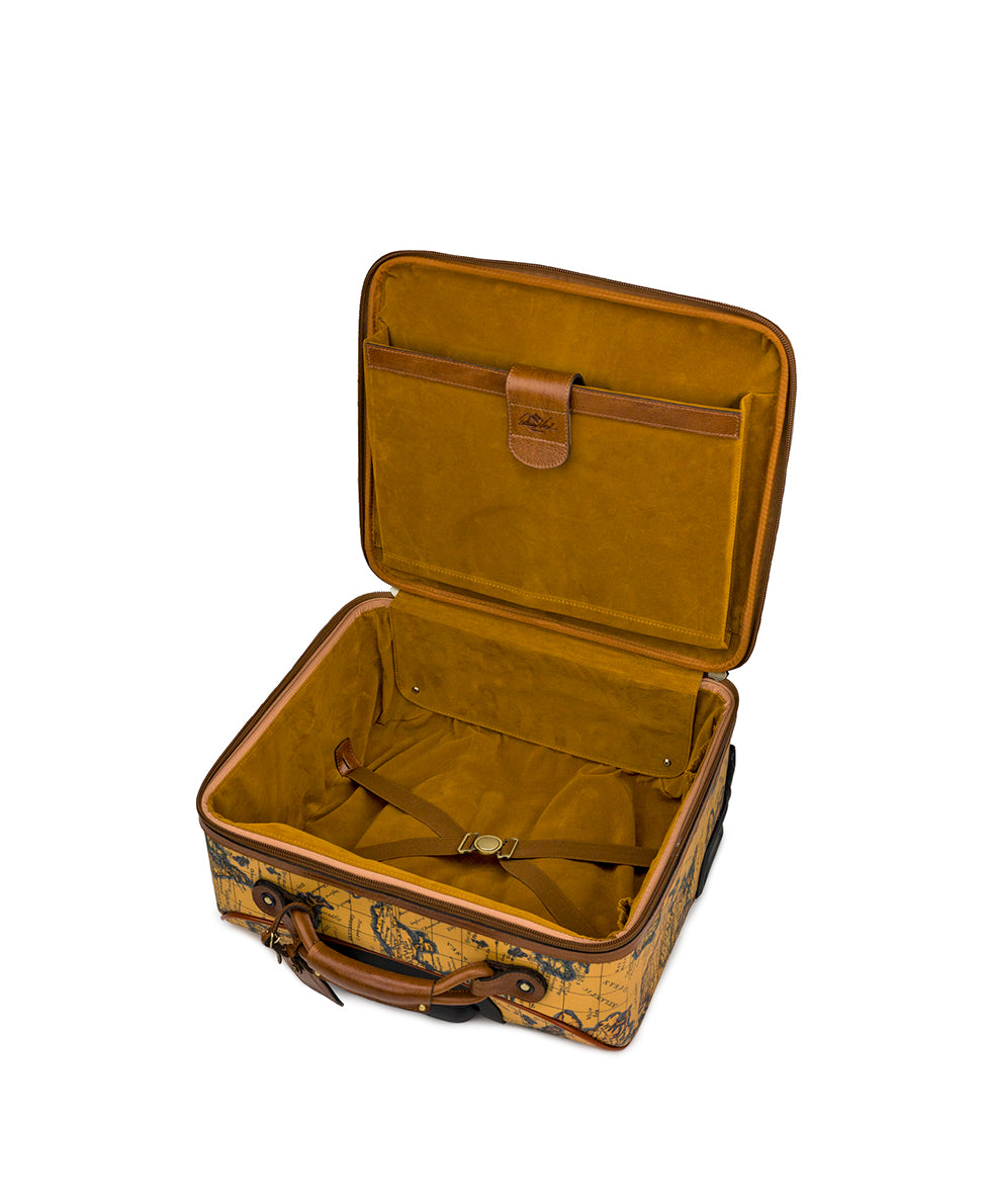 Velino Trolley -  Patina Coated Linen Canvas — European Map Print - european map - by Patricia Nash - View 4 of 5