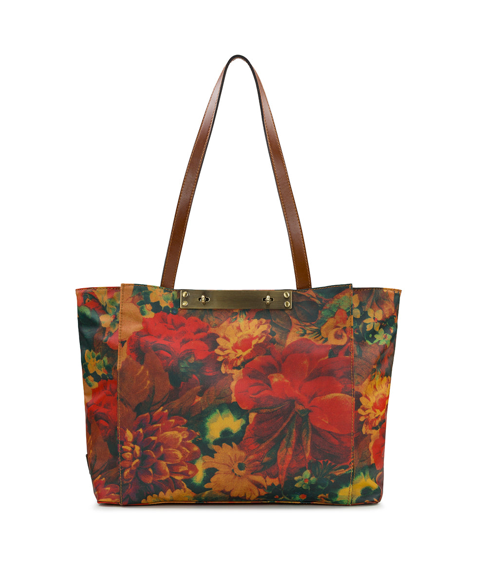 Silvi Tote Patina Coated Linen Canvas Multi - Main Image