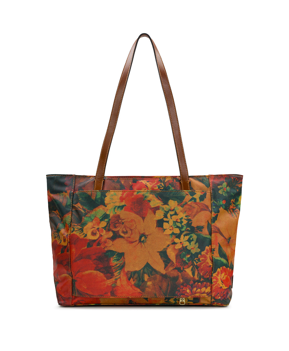 Silvi Tote Patina Coated Linen Canvas Multi