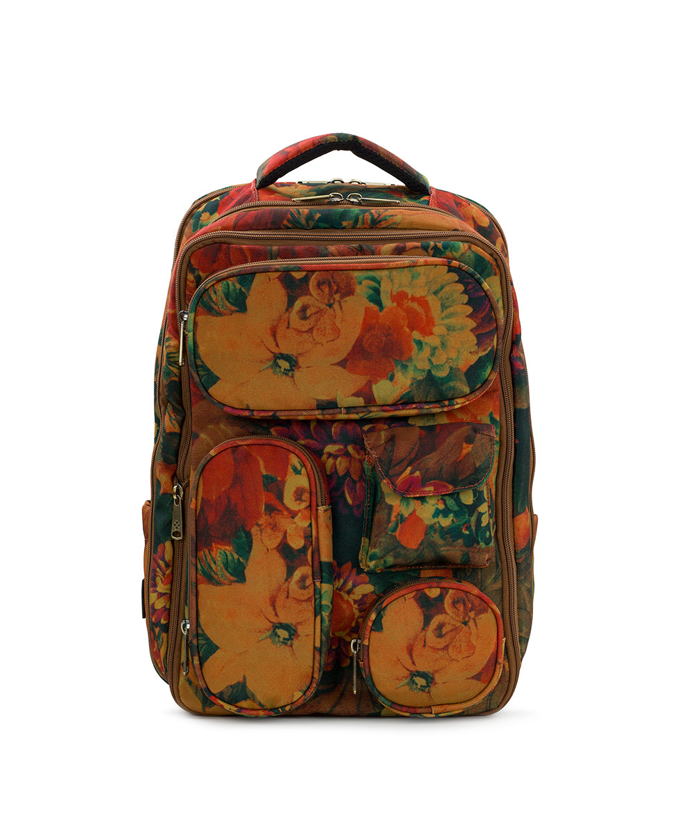 Vico Travel Backpack - Woven Poly - Multi Print – Patricia Nash display picture 3
