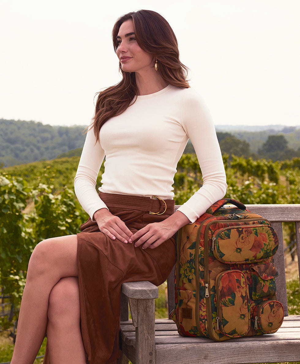 Female - Vico Travel Backpack - Woven Poly - Multi Print - multi print - by Patricia Nash - View 7 of 7
