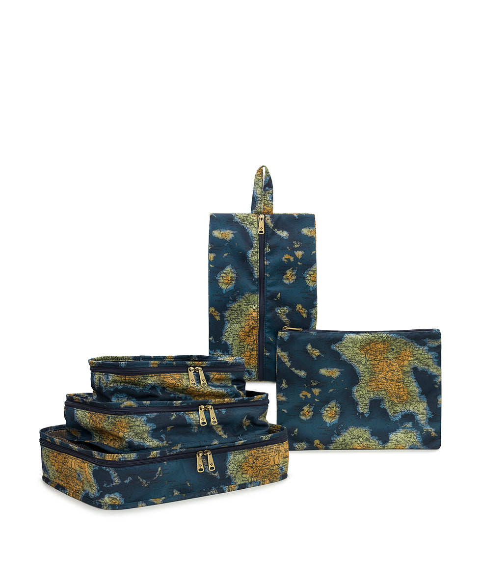 Female - Travel Cubes - Woven Poly ‑ Greek Map - greek map - by Patricia Nash - View 1 of 5