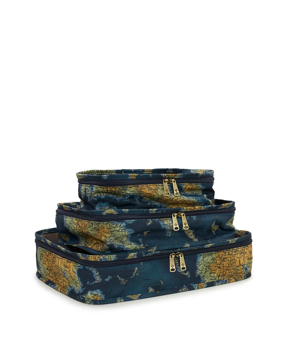 Female - Travel Cubes - Woven Poly ‑ Greek Map - greek map - by Patricia Nash - View 2 of 5
