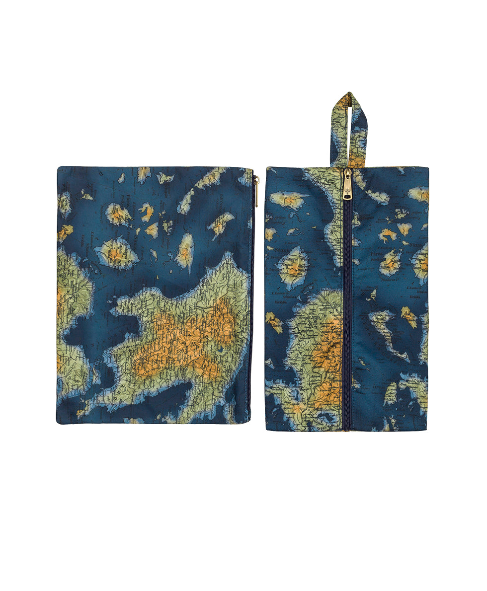 Female - Travel Cubes - Woven Poly ‑ Greek Map - greek map - by Patricia Nash - View 4 of 5