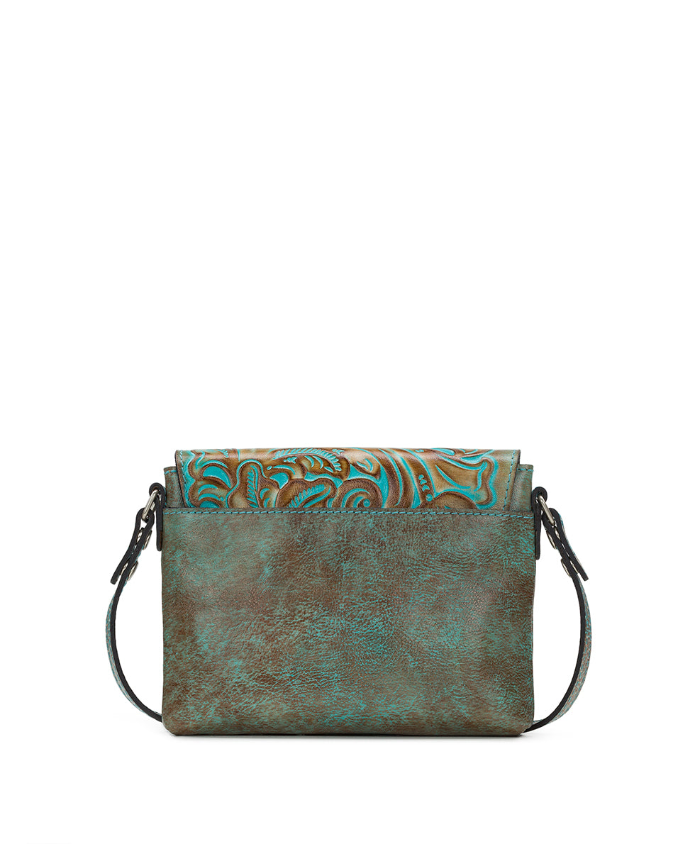 Corfu Crossbody Tooled Turquoise