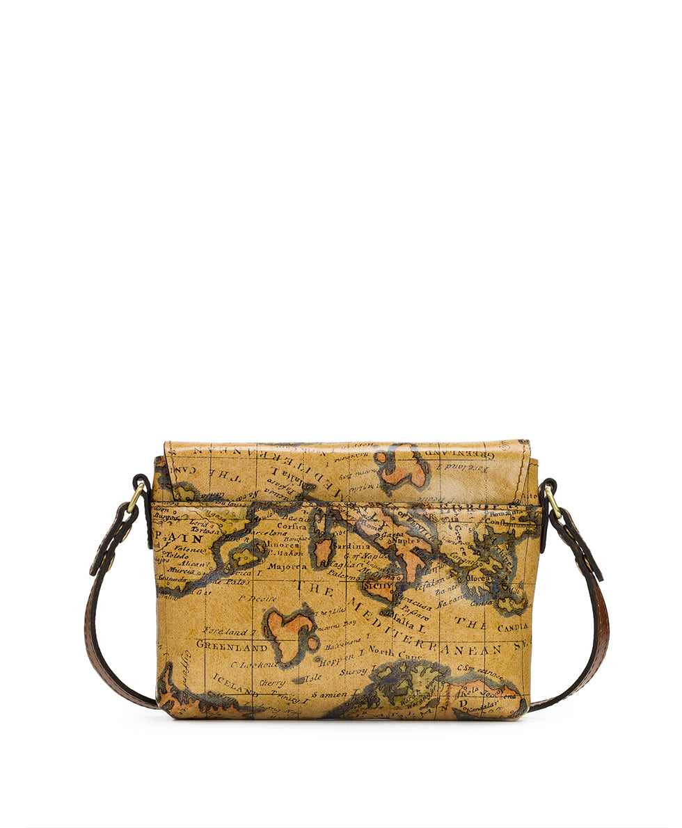 Patricia Nash Map outlet Print Leather Crossbody Bag￼