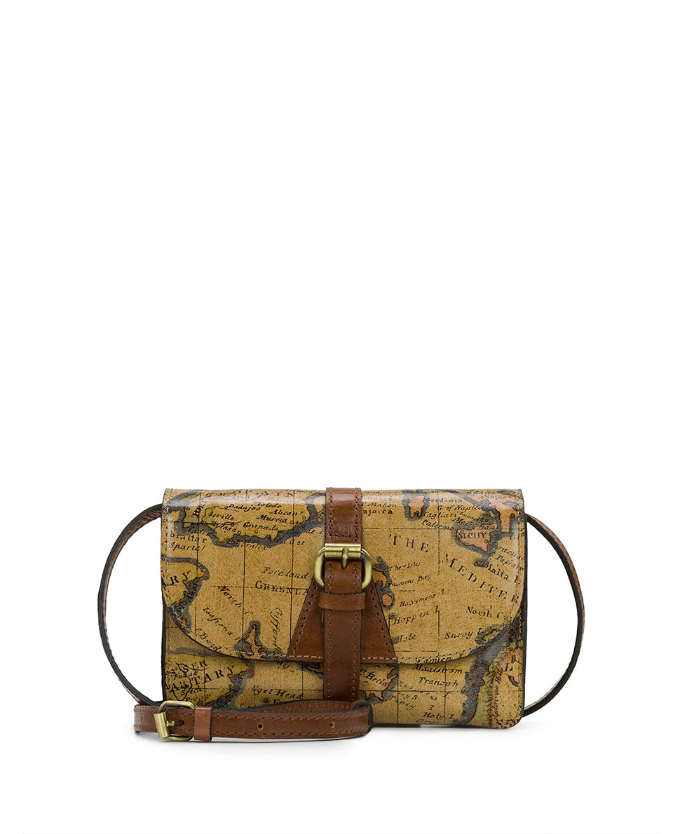 Patricia Nash Map outlet Print Leather Crossbody Bag￼