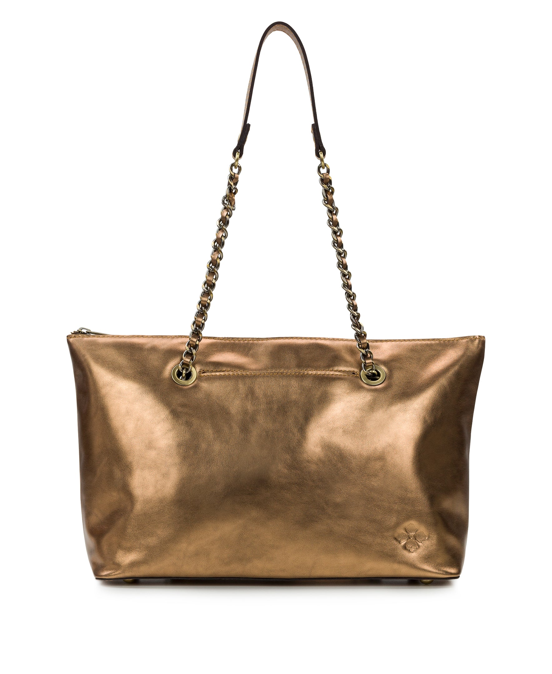 Metallic Bronze Leather Phone Bag