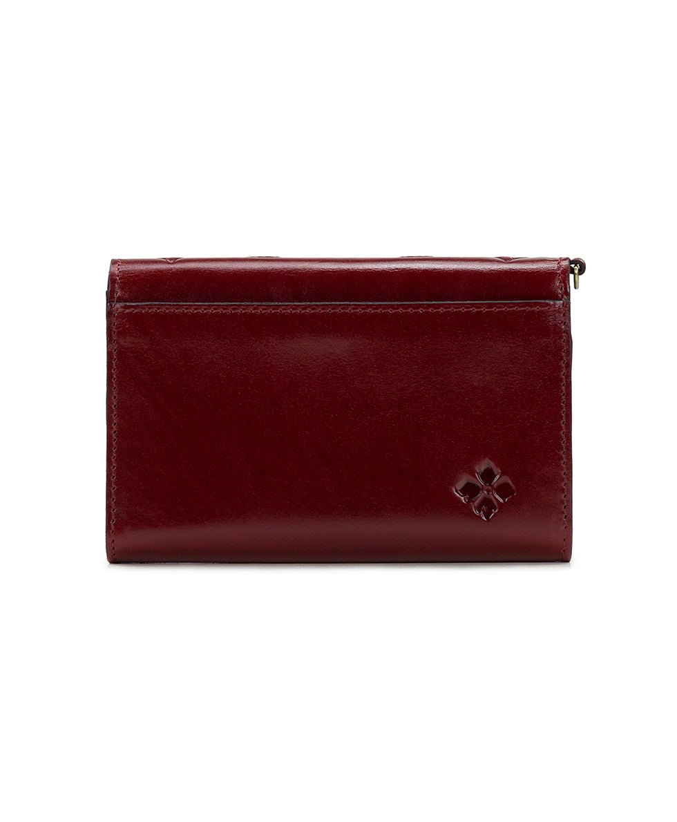 Female - Marsiliana Mirror Wristlet - Vintage Vegetable Tanned Rose Tooled - maroon - by Patricia Nash - View 2 of 5