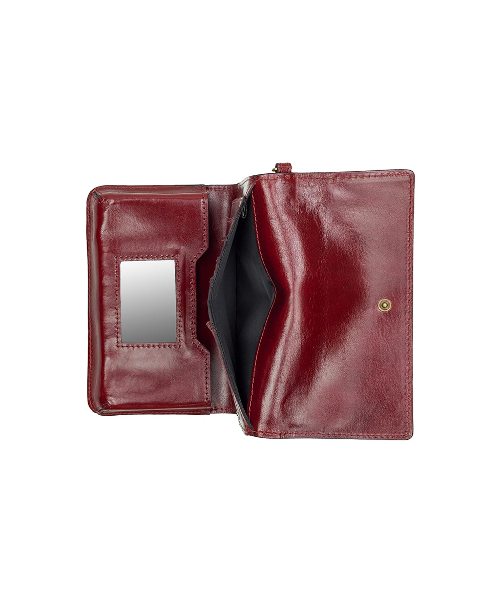 Female - Marsiliana Mirror Wristlet - Vintage Vegetable Tanned Rose Tooled - maroon - by Patricia Nash - View 5 of 5